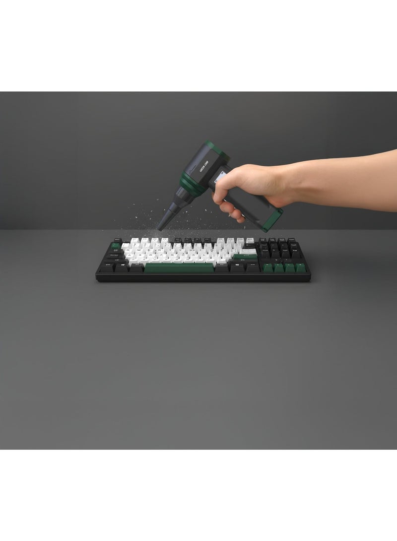 جرين ليون منفاخ ومكنسة كهربائية لاسلكية محمولة من إير ماستر، مزودة بمحرك توربو بدون فرش بسرعة 90000 دورة في الدقيقة لإزالة الرمل والأوراق، خفيفة الوزن وسهلة الحمل، مزودة بفوهات متعددة الوظائف / 10 مستويات سرعة / طاقة 400 واط / قوة شفط 18 كيلو باسكال / مصباح LED / صوت منخفض / شاشة عرض رقمية / مدة تشغيل 150 دقيقة / منفذ شحن USB-C - أسود - Image 5