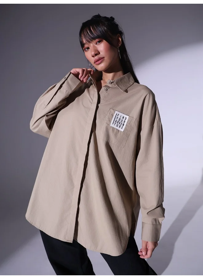 Hubberholme Women Beige Shirts - Elegant and Comfortable Everyday Wear