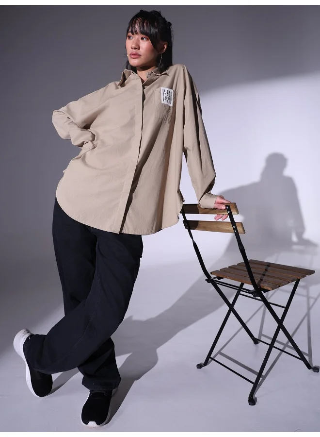 Hubberholme Women Beige Shirts - Elegant and Comfortable Everyday Wear