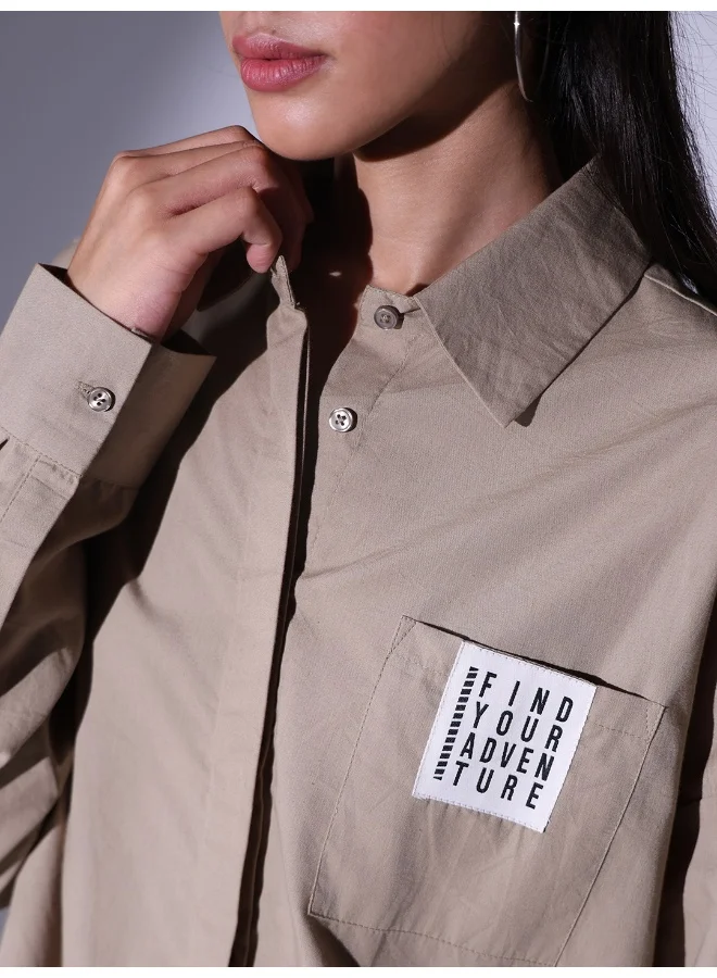 Hubberholme Women Beige Shirts - Elegant and Comfortable Everyday Wear