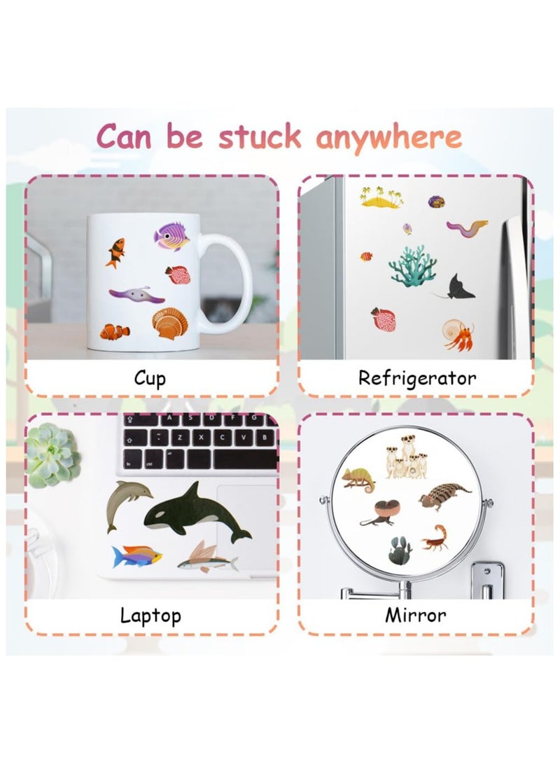 unikbebe 250Pcs Sticker Book, Animal Theme with 8 Scenes, No Mess Sticker Art for Kids, DIY Craft Kit, Educational Learning Toy, Portable Travel Activity Book, Make Your Own Fun Stickers for Toddlers, Waterproof Busy Book, Gift for Boys & Girls - Image 3