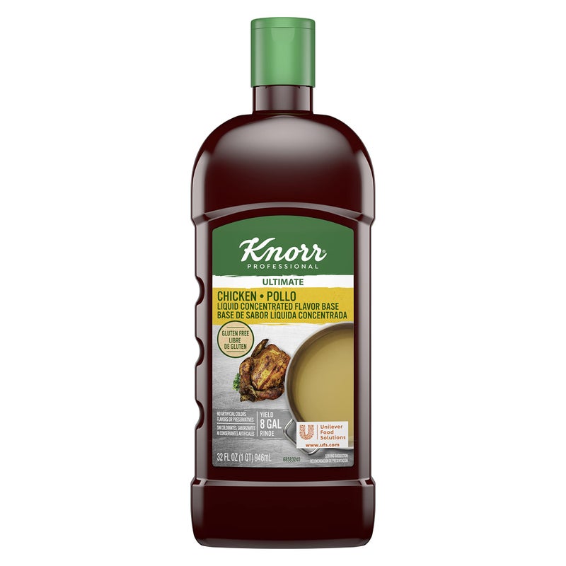 Knorr Professional Ultimate Chicken Liquid Concentrated Base Scratch Like Flavor Aromatic Stock Base Gluten Free No Artificial Flavors Colors Preservatives No Added MSG 32 oz Pack of 4 - Image 3
