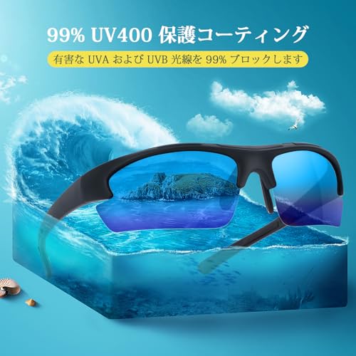 Duduma Polarized Sports Sunglasses for for Men Women Fishing Cycling Running Golf Driving Glasses Tr62 Superlight Frame (black matte frame with blue lens) - Image 2