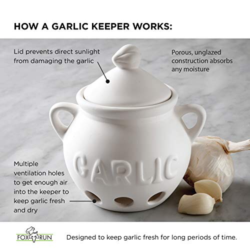Fox Run Garlic Keeper, Terra Cotta, Red, 4.25 x 5.25 x 5.25 inches - Image 3