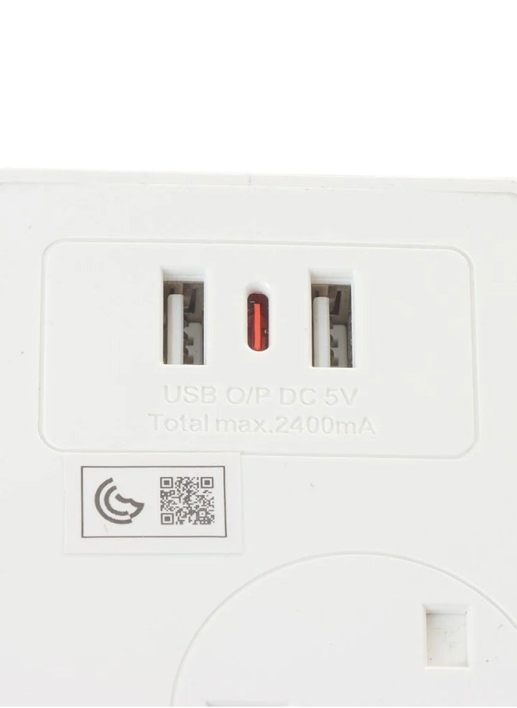 GEEPAS Geepas 3-way Extension Socket with Individual Switches 2 Way USB Ports, with Fire Proof Protection/ 3-meter Cord  - Image 4