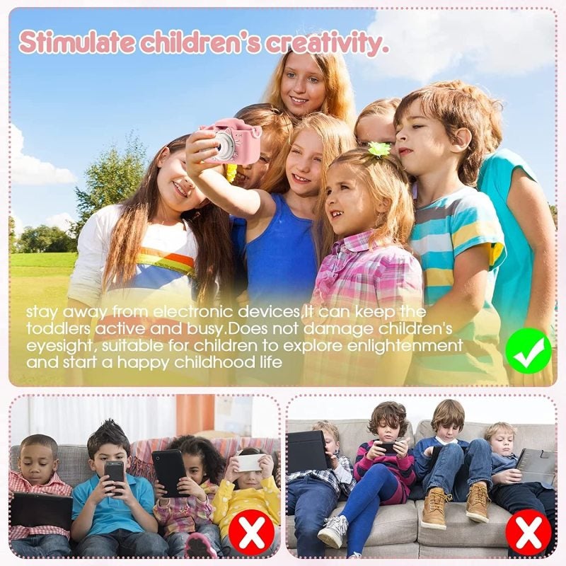 Kids Camera: 2-Inch IPS Screen 40.0 MP 1080P Video - 32G SD Card Included Upgraded Cartoon Silicone Cover for Kids Aged 3-12, Birthday Christmas Gifts - Image 5