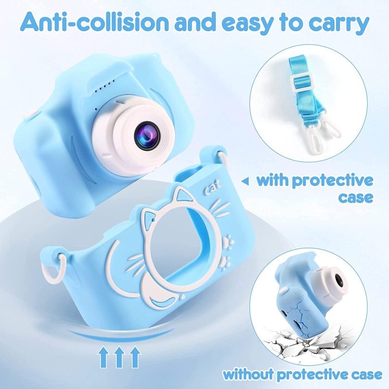 Kids Camera: 2-Inch IPS Screen 40.0 MP 1080P Video - 32G SD Card Included Upgraded Cartoon Silicone Cover for Kids Aged 3-12, Birthday Christmas Gifts - Image 3