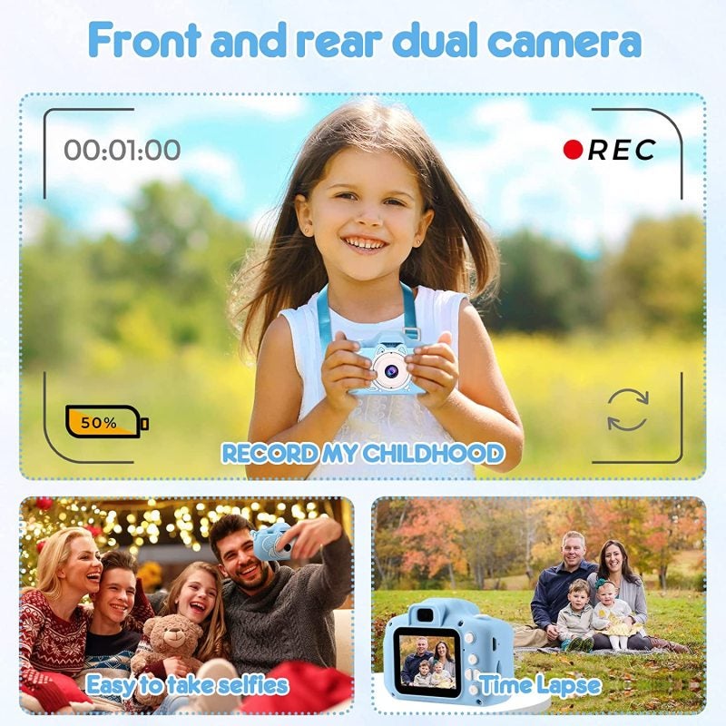 Kids Camera: 2-Inch IPS Screen 40.0 MP 1080P Video - 32G SD Card Included Upgraded Cartoon Silicone Cover for Kids Aged 3-12, Birthday Christmas Gifts - Image 4