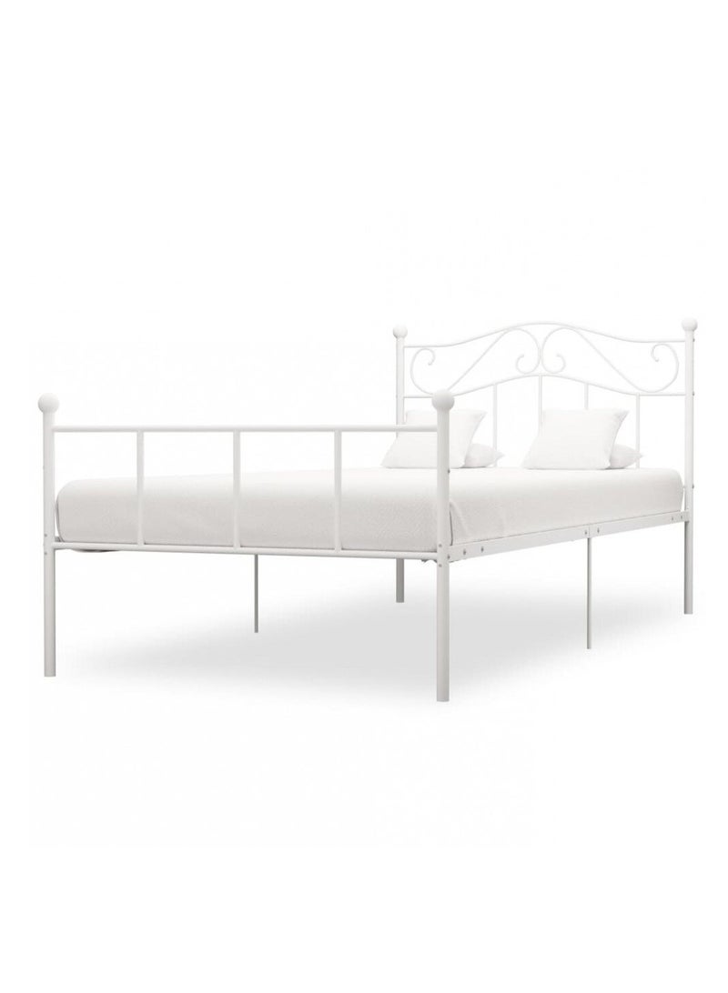 متجر ان زون سرير معدني نفر  بهيكل قوي من المعدن بلمسة خفيفة فاخرة وتصميم كلاسيكي راقي باللون الأبيض 190*90سم - Image 3
