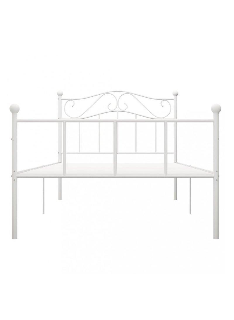 متجر ان زون سرير معدني نفر  بهيكل قوي من المعدن بلمسة خفيفة فاخرة وتصميم كلاسيكي راقي باللون الأبيض 190*90سم - Image 5