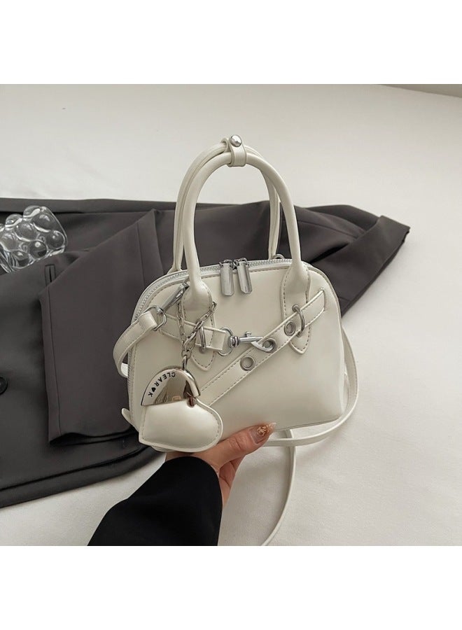 Simple Crossbody Shell Handbag 2025 Spring Style Bag Women's Work Bag Fashion Shoulder Handbag-Color:Pendant Off-white  - Image 1