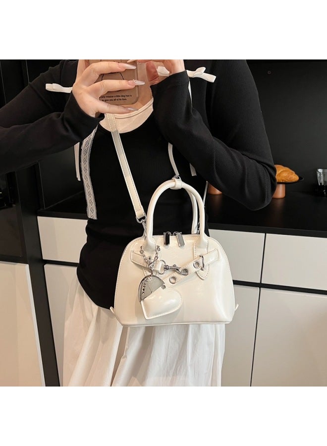Simple Crossbody Shell Handbag 2025 Spring Style Bag Women's Work Bag Fashion Shoulder Handbag-Color:Pendant Off-white  - Image 5