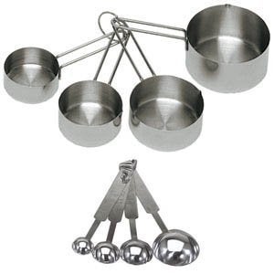 Update International 8Piece Deluxe Stainless Steel Measuring Cup and Measuring Spoon Set
