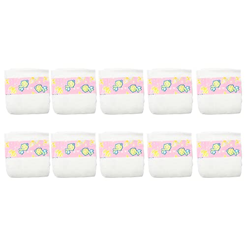 CHAREX Baby Doll Diapers Pack - 10 Pieces Reborn Dolls Diapers Refill, Baby Alive Diapers, 16-24 Inch Baby Doll Accessories Newborn Dipaers Reusable - Image 1
