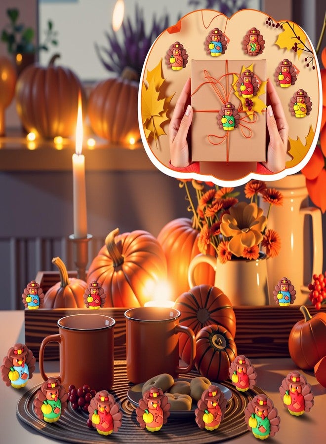 Domensi 25 Pcs Thanksgiving Mini Turkey Figurines Tiny Resin Turkey Figure to Hide and Seek Fall Mini Miniature Toy Multicolored Statue Charm for Autumn Decor Party Favor Gift Home Table Centerpiece - Image 3