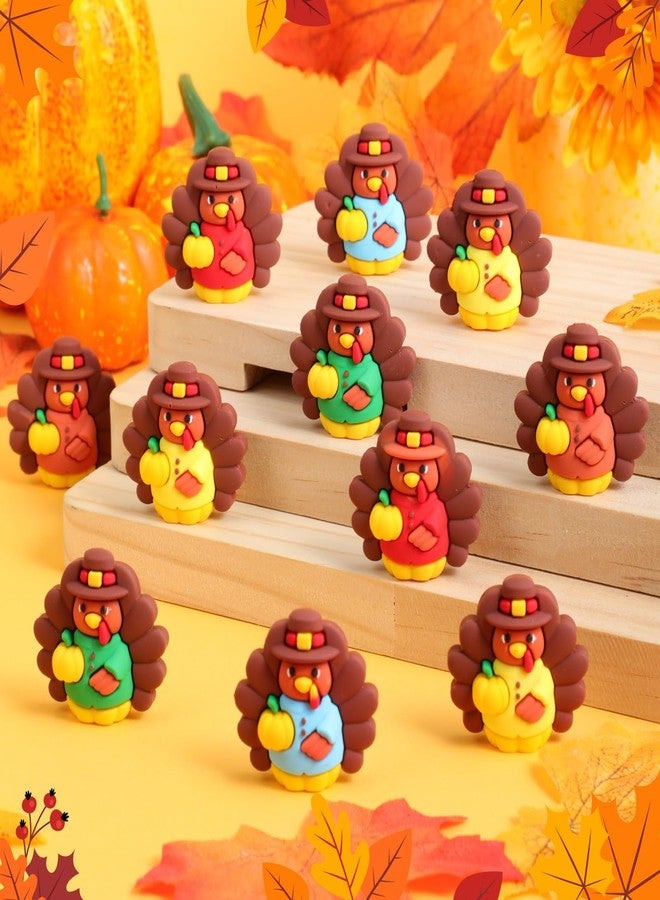Domensi 25 Pcs Thanksgiving Mini Turkey Figurines Tiny Resin Turkey Figure to Hide and Seek Fall Mini Miniature Toy Multicolored Statue Charm for Autumn Decor Party Favor Gift Home Table Centerpiece - Image 4