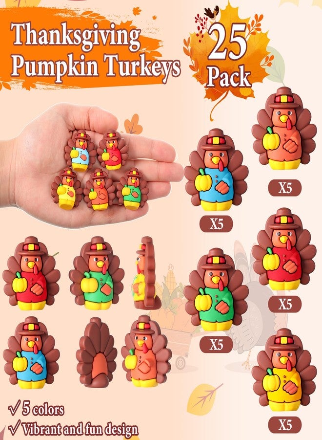 Domensi 25 Pcs Thanksgiving Mini Turkey Figurines Tiny Resin Turkey Figure to Hide and Seek Fall Mini Miniature Toy Multicolored Statue Charm for Autumn Decor Party Favor Gift Home Table Centerpiece - Image 2