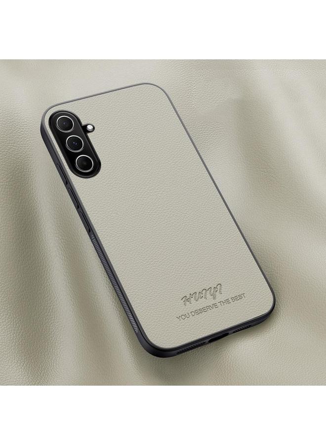 For Samsung Galaxy A36 5G HUIYI Leather Magnetic Phone Case(White)