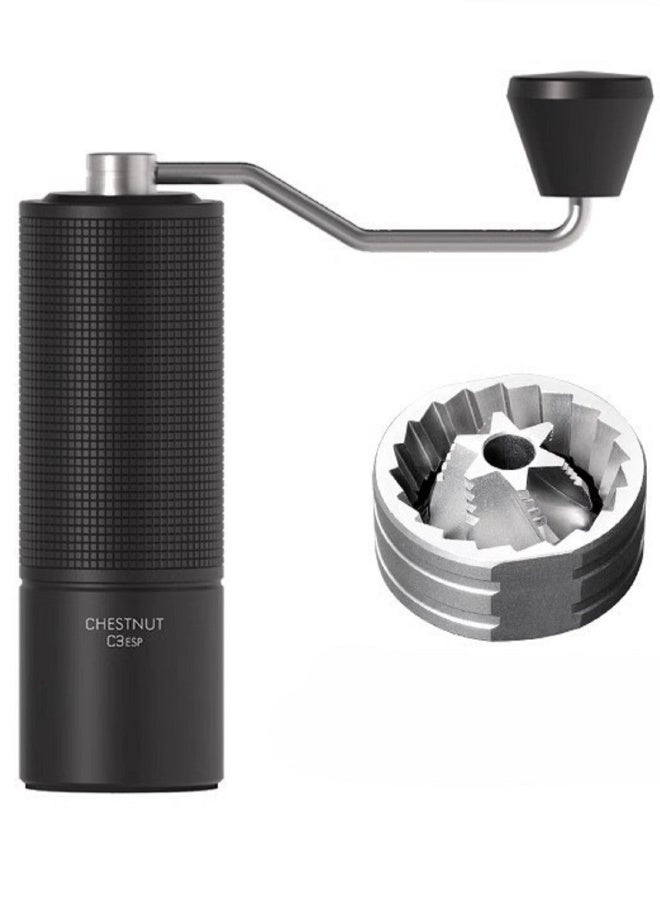 Chestnut C3 ESP Hand Coffee Grinder, Manual Coffee Hand Grinder Capacity 25g with CNC Stainless Steel Conical Burr, Internal Adjustable Setting, Double Bearing Positioning for Travel, Camping (Black) - Image 2