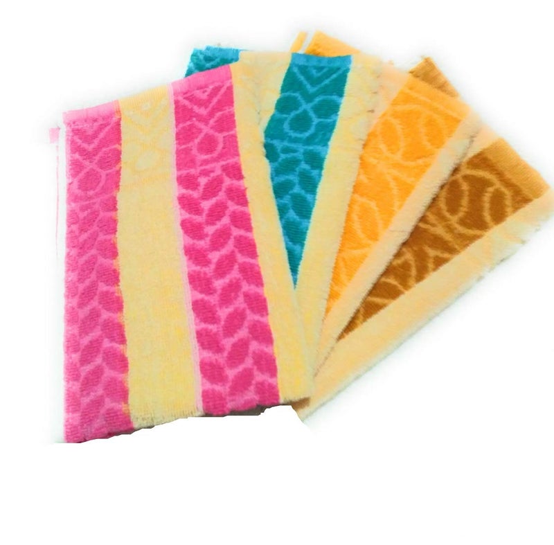 Cotton Colors Cotton Colors Floral Design Hand Towels (Medium, Multicolor, Pack of 4)_D16  - Image 1