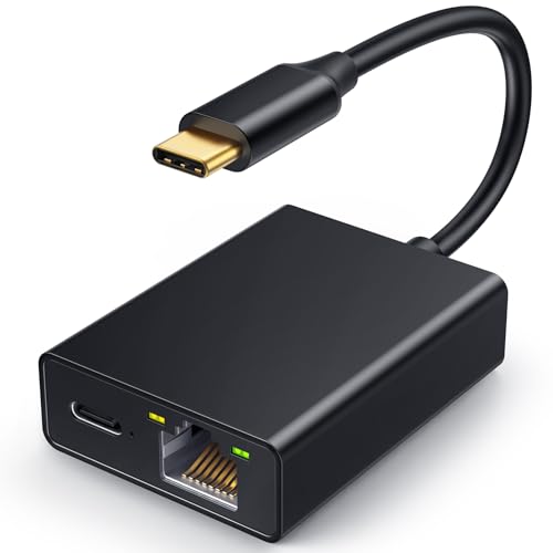 ELECTOP Ethernet Adapter for Chromecast with Google TV, USB Type C to RJ45 Ethernet Network Adapter Compatible with Chromecast HD/4K and More Streaming TV Sticks(Adhesive Tape Included) - Image 1