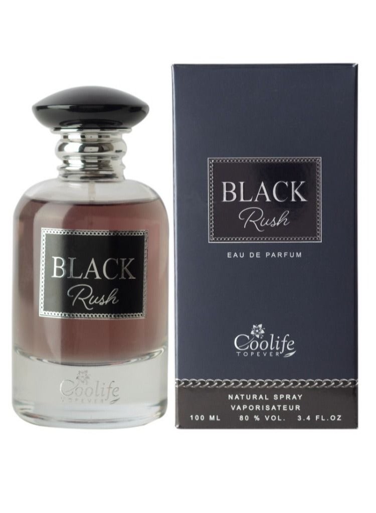 Coolife Black Rush Eau De parfum, men, Long Lasting,100 Ml