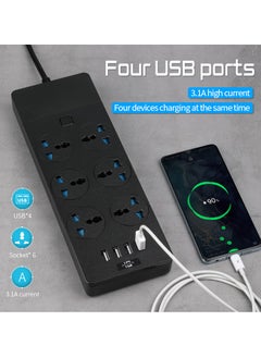 GULFLINK 2 Meter Cable With 6 Power Socket 4 Usb Ports Power Strip  - Image 5