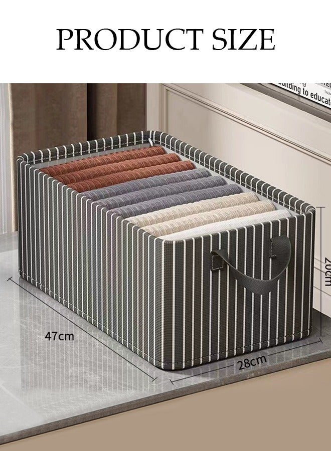 DUNISO 3 Pack Foldable Wardrobe Clothes Organizer,Stackable Drawer Closet Organizer with Handles and Metal Frame,Washable Cube Clothes Organizer Storage Bin,for Clothes,Toys,Books - Image 5