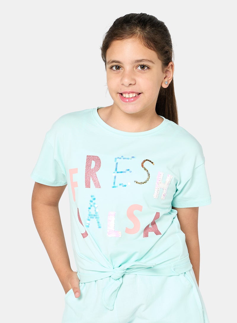 Panco Girls JUNGLE Sequined Front T-shirt - Image 1