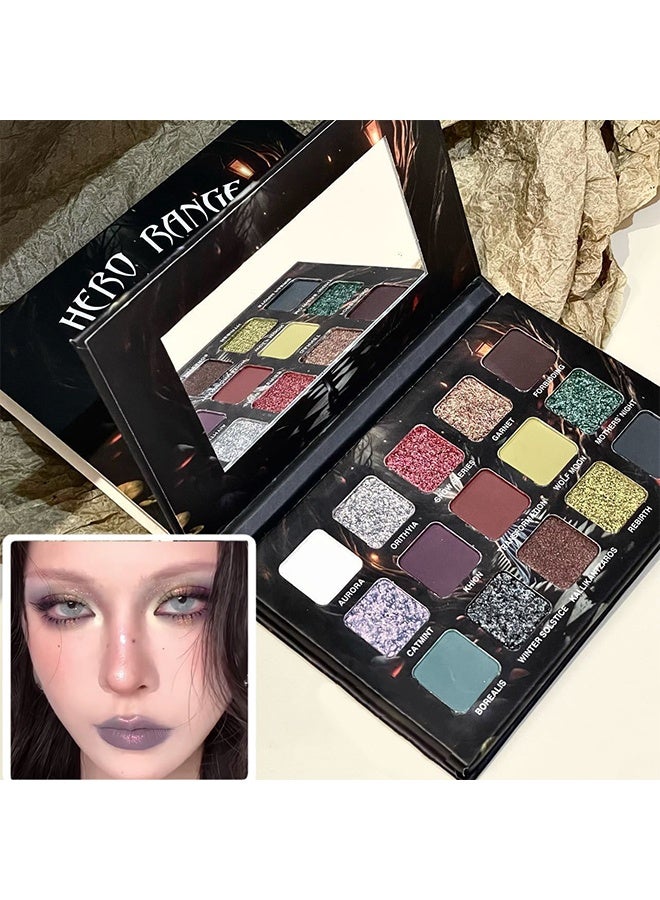 HERORANGE Underground Color 15-Color Eyeshadow Palette, Multi-Tone Gradient Nude Smokey Eyeshadow, Pearlescent, Matte and Glittery Long-Lasting Makeup Palette, Suitable for Daily Use and Parties. - Image 4