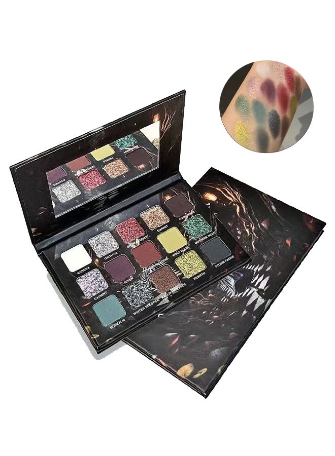HERORANGE Underground Color 15-Color Eyeshadow Palette, Multi-Tone Gradient Nude Smokey Eyeshadow, Pearlescent, Matte and Glittery Long-Lasting Makeup Palette, Suitable for Daily Use and Parties. - Image 1