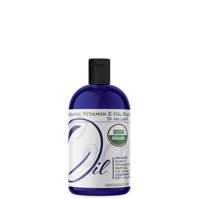 Dr Joe Lab Vitamin E Oil Organic Skin Hair Face Liquid Vitamin E Body 100% Pure Moisturizes Nourishes Non GMO Gluten Free 8 Oz - Image 1