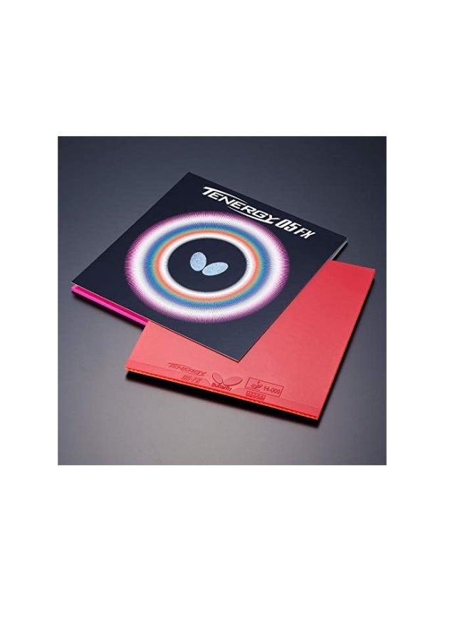 BUTTERFLY Tenergy 05 Fx Table Tennis Rubber Inverted Professional Table Tennis Rubber Red (2.1mm) 4906901125551 - Image 2