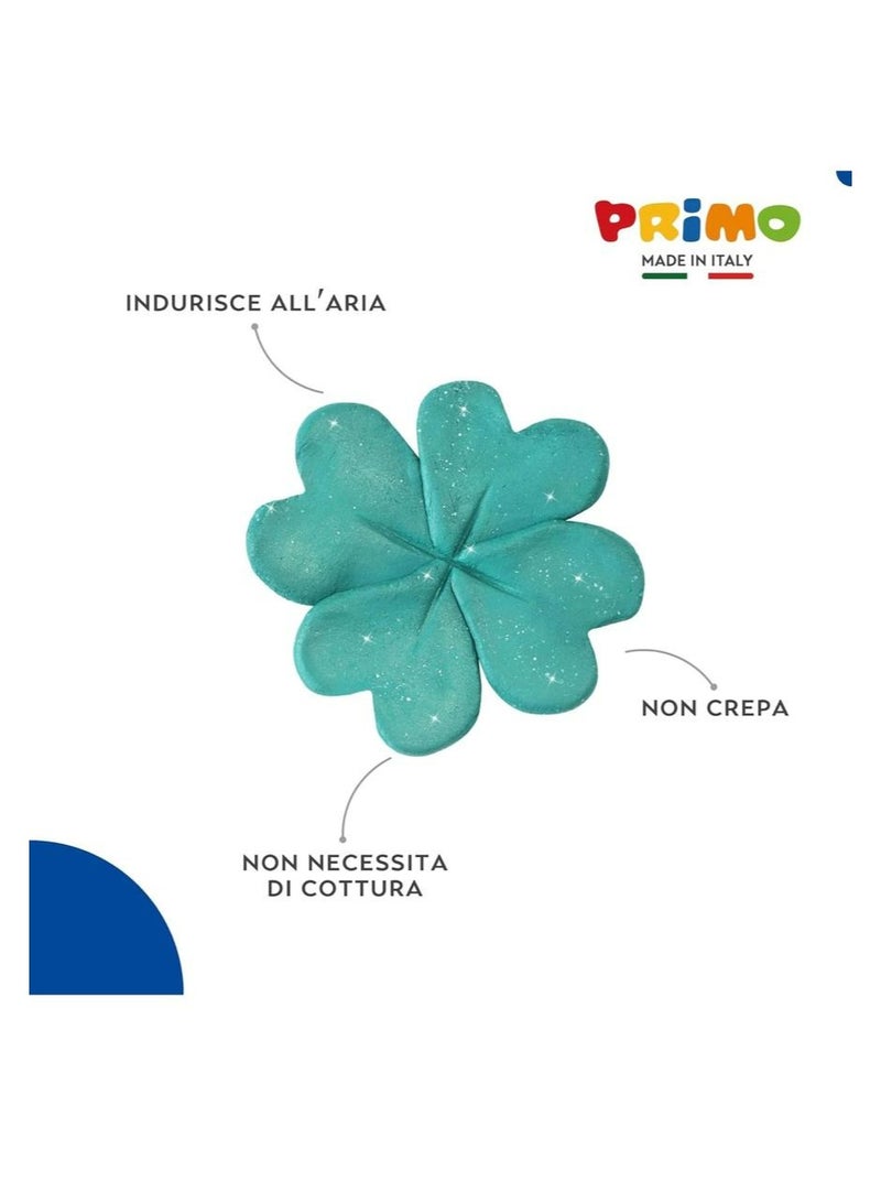 بريمو عبوة طين بريمو الجاف بالهواء،صلصال أخضر لماع، ٢٥٠ غرام، نشاط خالٍ من الشاشات للأطفال، ينمي المهارات الحركية الدقيقة، ويعزز النمو الحسي، يجف ليصبح صلبًا، طين تشكيل، غير سام، للاستخدام في المنزل أو الفصل الدراسي - Image 5