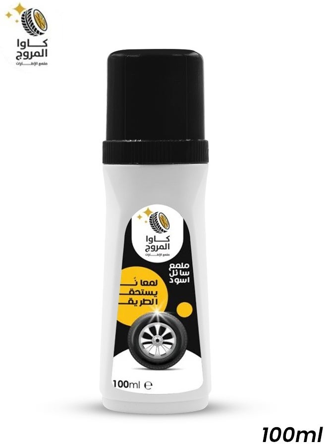 كاوا سائل تلميع الإطارات السوداء 100 مل لمعان فوري بمظهر مبلل لإطارات السيارات، حماية من الأشعة فوق البنفسجية، تركيبة مضادة للتشقق، لمسة نهائية سوداء عميقة تدوم طويلاً، رأس إسفنجي سهل الاستخدام يعيد المطاط الباهت لإطارات السيارات والسيارات الرياضية متعددة الاستخدامات والدراجات والزخارف البلاستيكية الخارجية - Image 1
