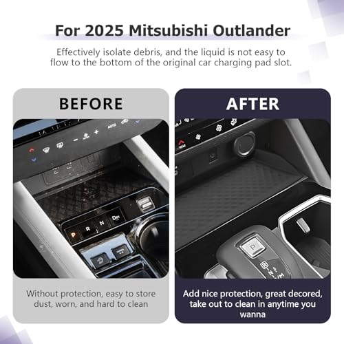 LUWU Center Console Wireless Charging Protective Mat for 2025 Mitsubishi Outlander Accessories 2025 Outlander Center Console Silicone Non-Slip Pad Anti-Dust Mat(NOT for Outlander PHEV&Sport) - Image 2