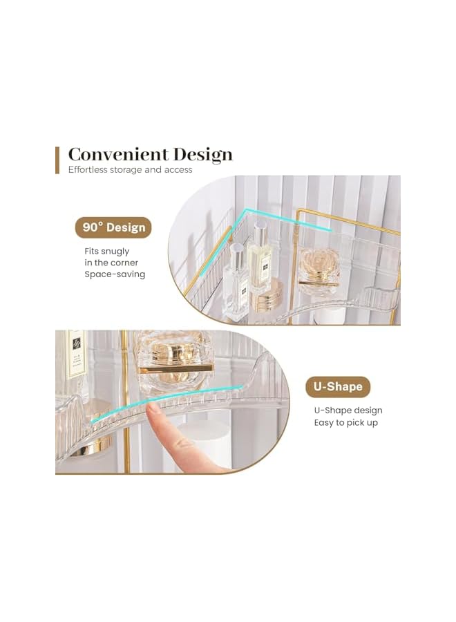 erorex Bathroom Organizer Countertop, 2 Tier Vanity Tray Makeup Organizer Shelf,Clear Perfume Organizer Acrylic Storage Rack Skincare Organizers,Dresser Organizer for Cosmetic, Lotions, Toiletries - Image 2