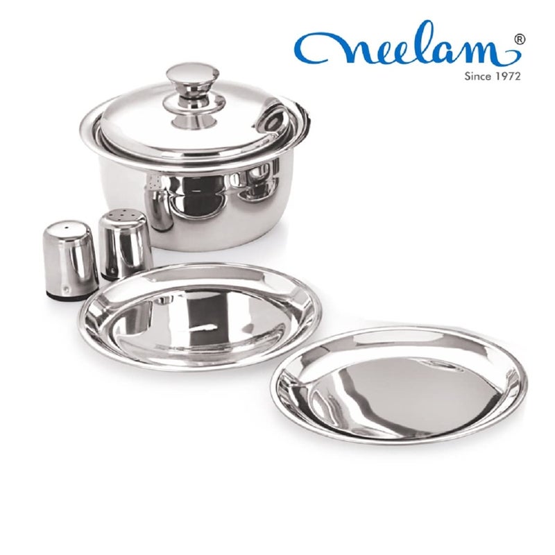 Neelam Neelam Stainless Steel 22 Gauge, 41 Pieces Premium Dinner Set, Ideal Gifting Dinner Set, Ideal for Special Occasions Like Anniversary, Wedding, Housewarming Party, Easy to Clean & Dishwasher Safe - Image 4