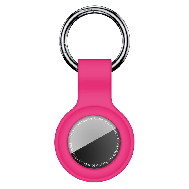 Linsaner Case for AirTag 2nd Gen (2026) & 1st Gen, Silicone Holder Keychain Key Ring, Protective Cover for Apple for Air Tags, GPS Finder Accessories for Bags, Pets, Kids, Luggage, Hot Pink - Image 1