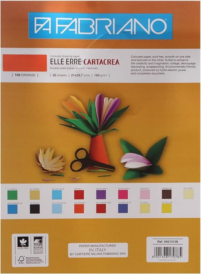 Fabriano Elle Erre Drawing Papers Elle Erre, 21x29.7 Cm - Orange