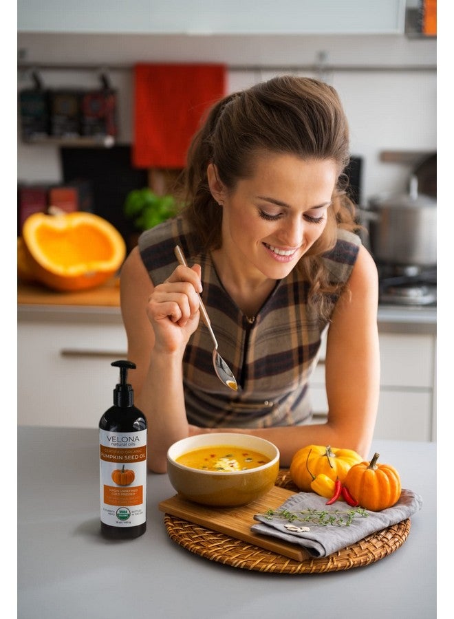 velona Elona Pumpkin Seed Oil Usda Certified Organic 16 Oz ; 100% Pure And Natural Carrier Oil ; Unrefined Cold Pressed ; Cooking Face Hair Body & Skin Care ; Use Today Enjoy Results - Image 4