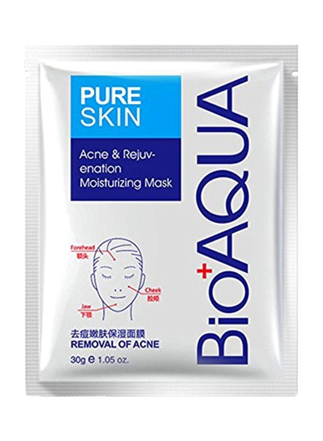 BIOAQUA PURESKIN - Acne & Rejuvenation Mask Sheet Treatment Face Rejuvenation Effective Removal Hamamelis Extract Nourishing Of (PACK OF 4 Mask Sheets = 4 x 30g) - Image 1