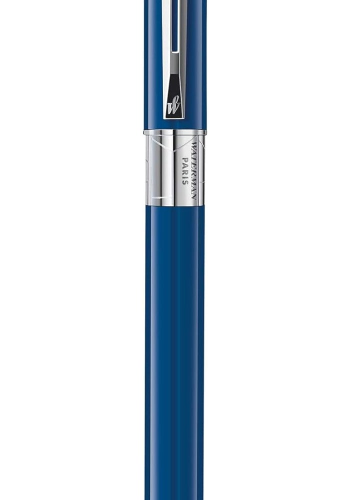 وترمان Waterman Perspective Rollerball Pen - Gloss Blue with Chrome Trim - Image 3