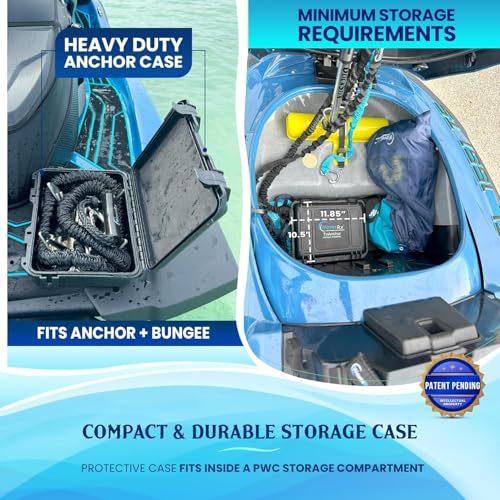 WAVESRX PWC Anchoring Bundle - 5lb TriAnchor with 7ft AnchorMate Bungee Line (Stretches to 25ft) | Effortless Anchoring for Jet Skis, Dinghies & Skiff Boats | Unique Folding Design with Storage Case - Image 5