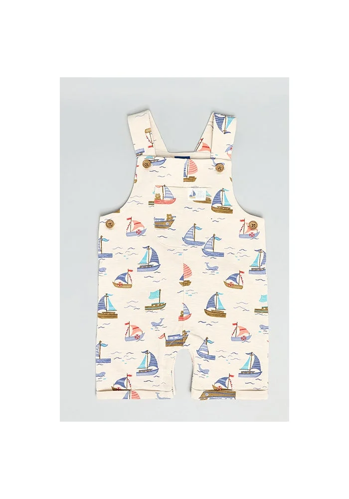 أر أند بي Solid T-Shirt & Printed Dungaree Set
