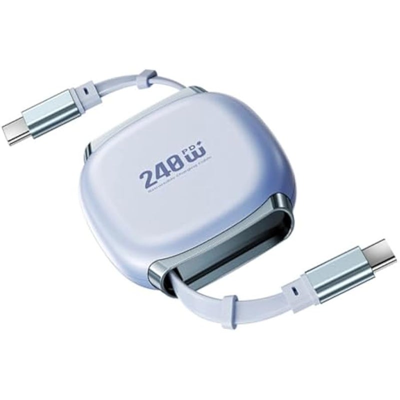 أنكوفو كابل الشحن القابل للسحب USB C ، 4 أطوال ثابتة USB 2.0 نوع C إلى C PD 240W الشحن السريع 480Mbps نقل البيانات كابل التمديد الأزرق - Image 1