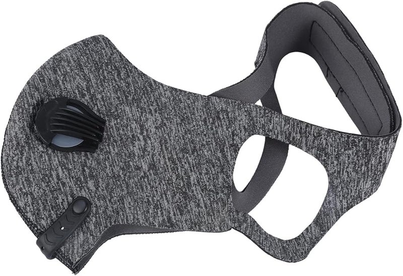 Adjustable Reusable Half Face Mask With Carbon Valves For Cycling Sport Light Gray - Image 4