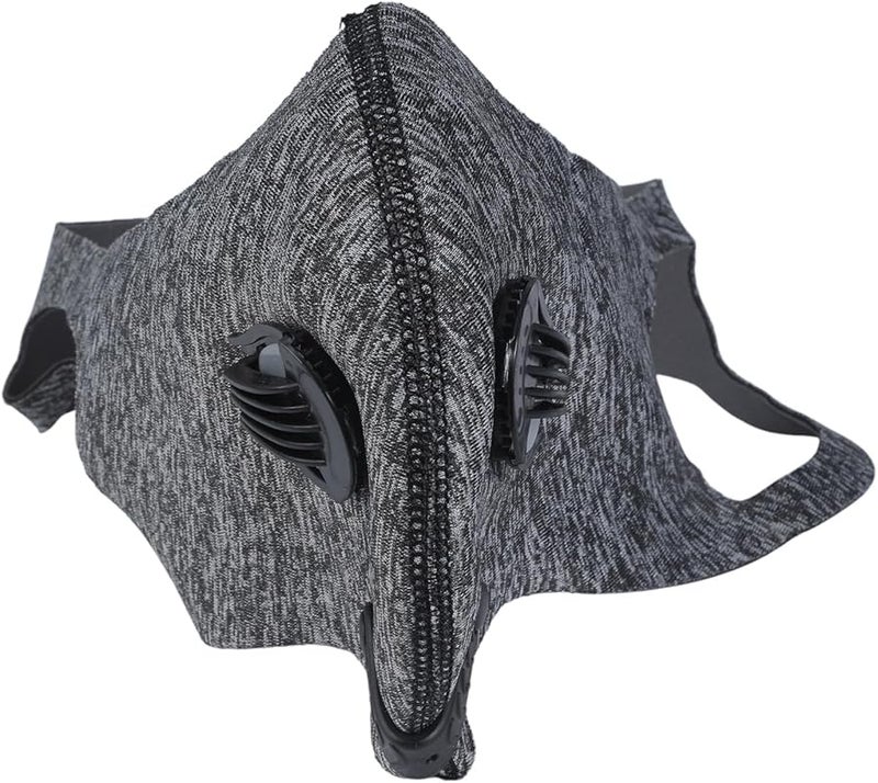 Adjustable Reusable Half Face Mask With Carbon Valves For Cycling Sport Light Gray - Image 1