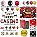 PUGED Casino Theme Party Decoration Las Vegas Birthday Party Dino Casino Night Poker Party Supplies Set for Adults Include Balloon Garland Kit Casino Backdrop Cake Toppers Gold Curtain and Foil Balloons - Image 4