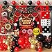 PUGED Casino Theme Party Decoration Las Vegas Birthday Party Dino Casino Night Poker Party Supplies Set for Adults Include Balloon Garland Kit Casino Backdrop Cake Toppers Gold Curtain and Foil Balloons - Image 2